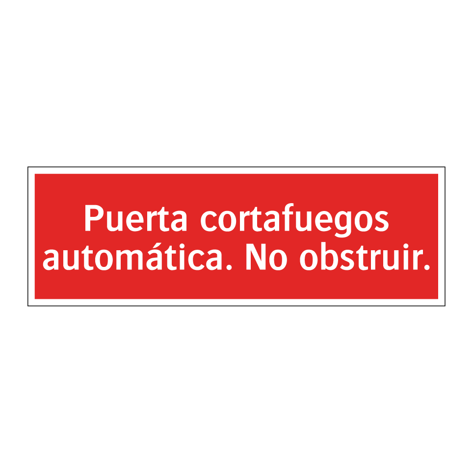 Puerta cortafuegos automática. No obstruir.