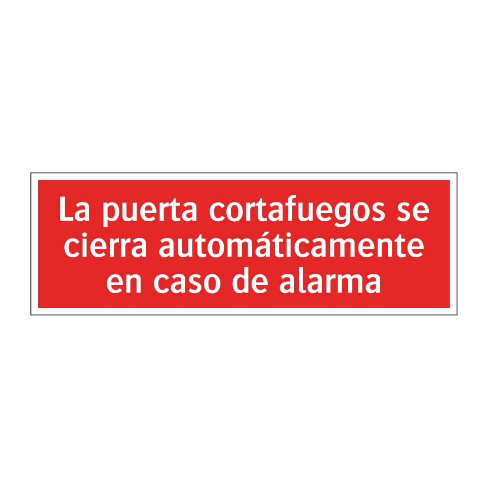 La puerta cortafuegos se cierra automáticamente en caso de alarma