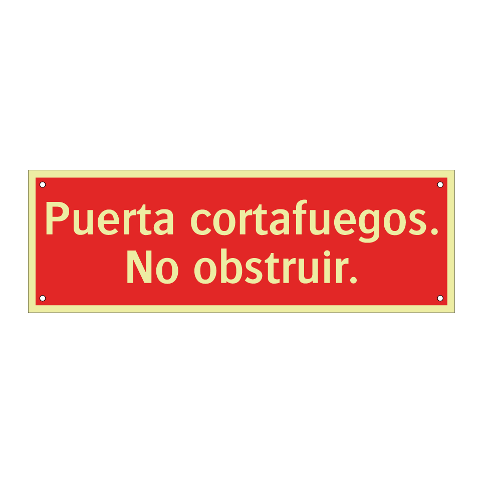 Puerta cortafuegos. No obstruir.