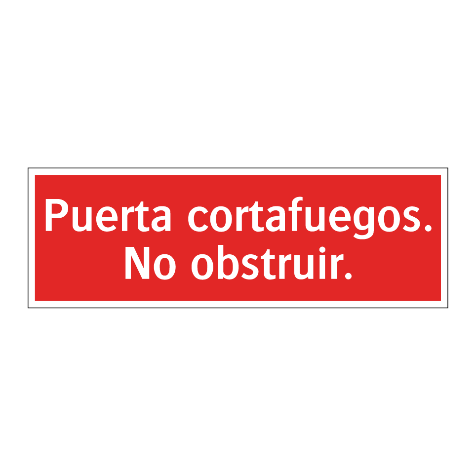 Puerta cortafuegos. No obstruir.