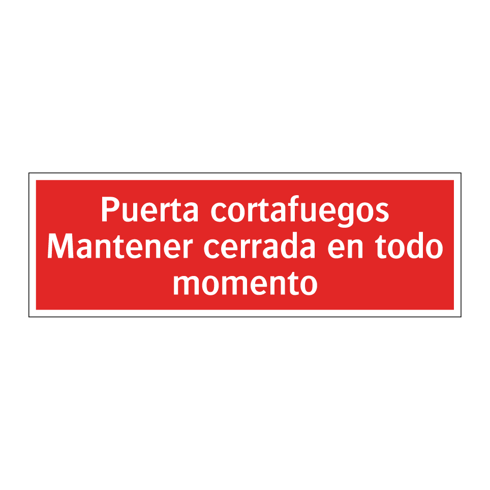 Puerta cortafuegos Mantener cerrada en todo momento
