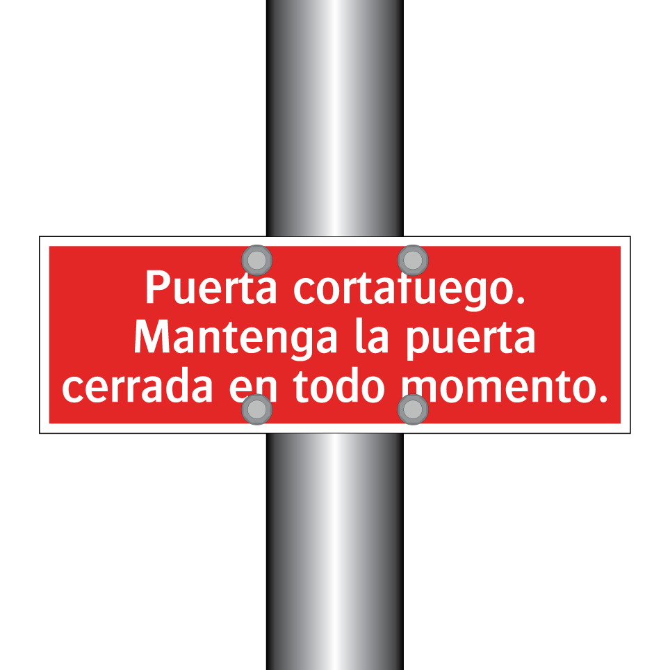 Puerta cortafuego. Mantenga la puerta cerrada en todo momento.