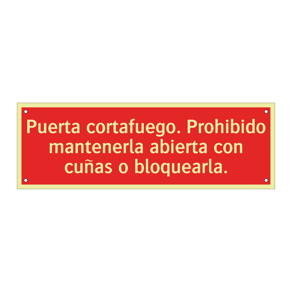 Puerta cortafuego. Prohibido mantenerla abierta con cuñas o bloquearla.