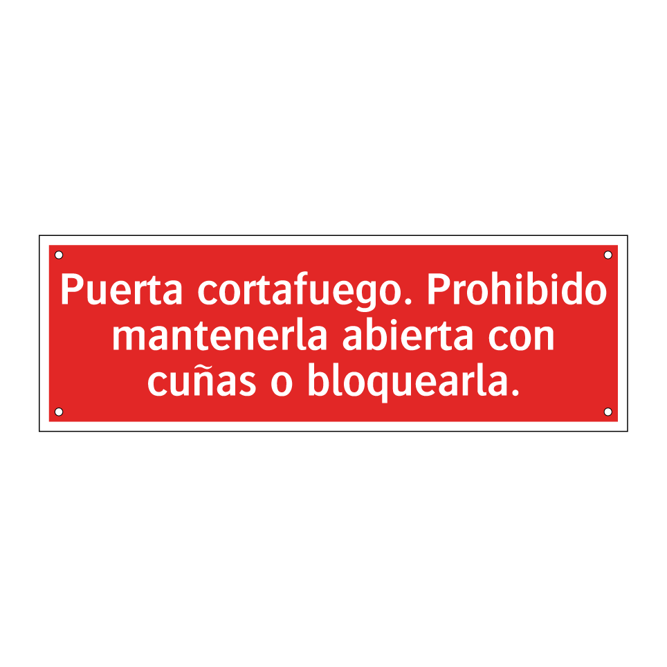 Puerta cortafuego. Prohibido mantenerla abierta con cuñas o bloquearla.
