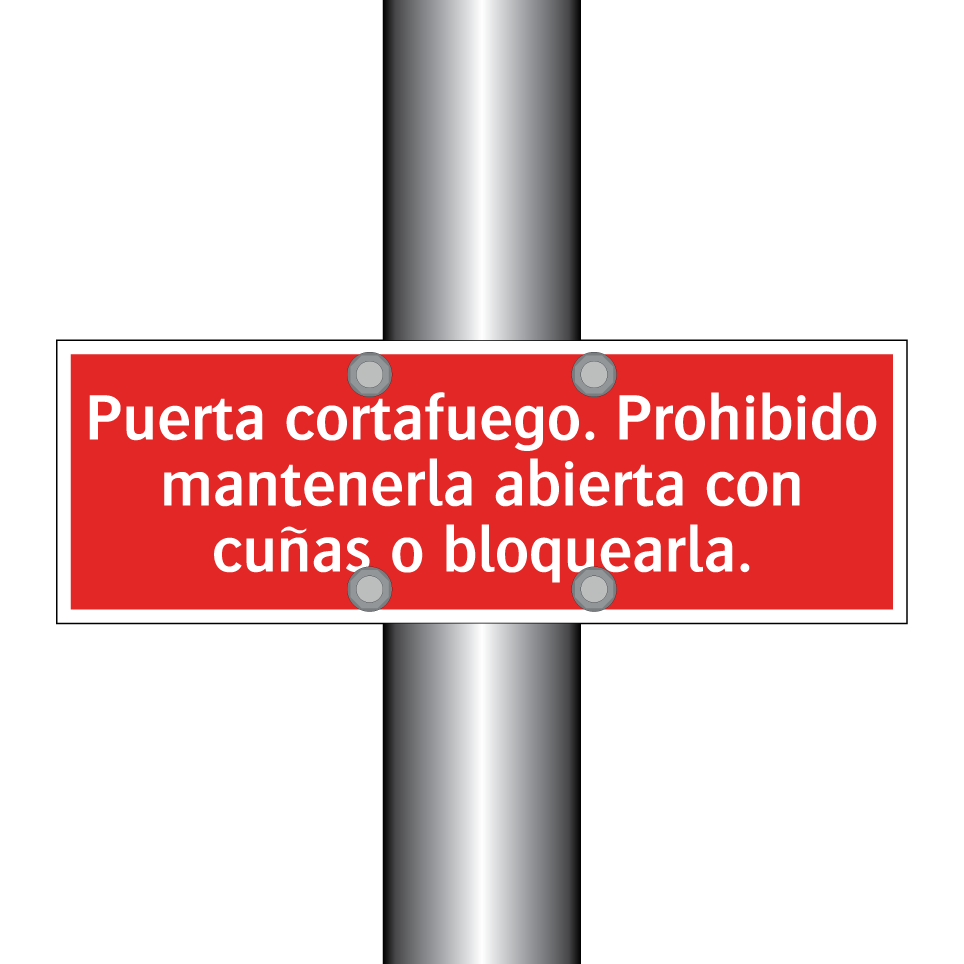 Puerta cortafuego. Prohibido mantenerla abierta con cuñas o bloquearla.