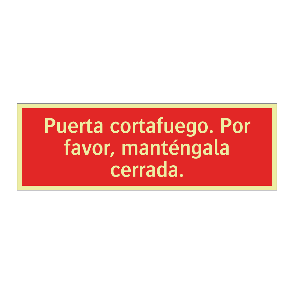 Puerta cortafuego. Por favor, manténgala cerrada.