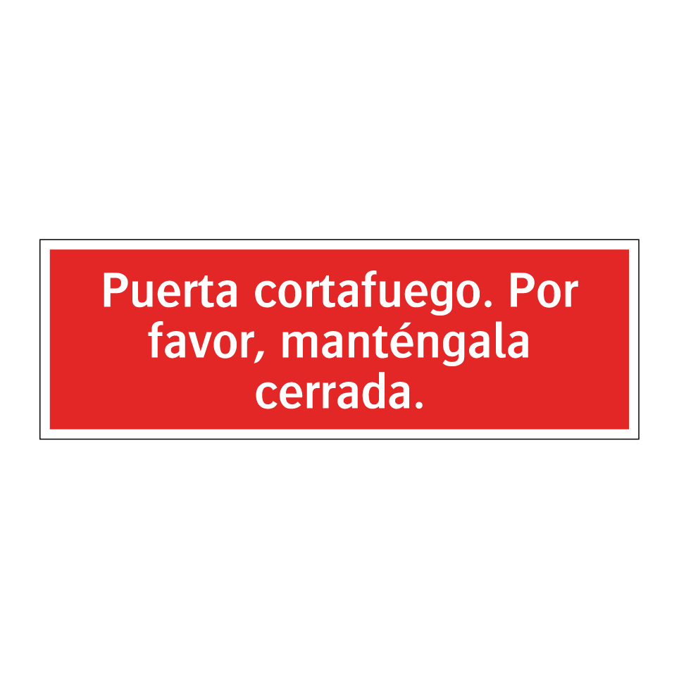 Puerta cortafuego. Por favor, manténgala cerrada.