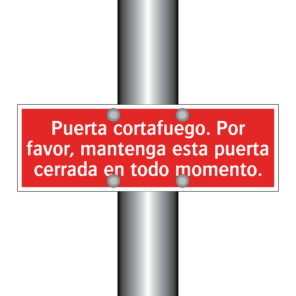 Puerta cortafuego. Por favor, mantenga esta puerta cerrada en todo momento.