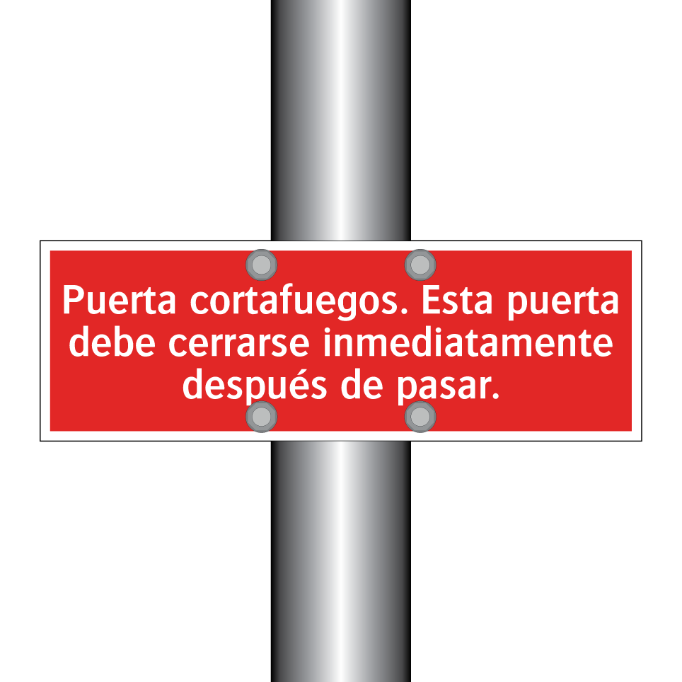 Puerta cortafuegos. Esta puerta debe cerrarse inmediatamente después de pasar.