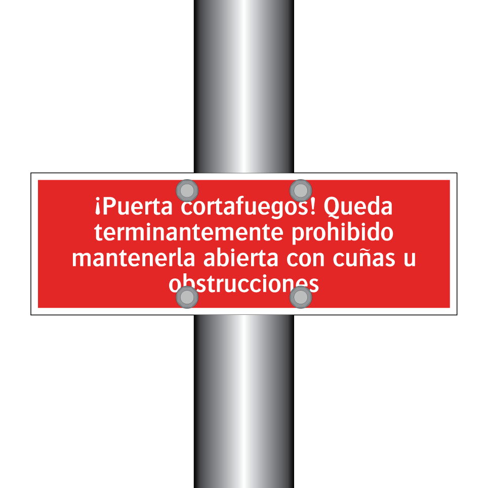 ¡Puerta cortafuegos! Queda terminantemente prohibido mantenerla abierta con cuñas u obstrucciones