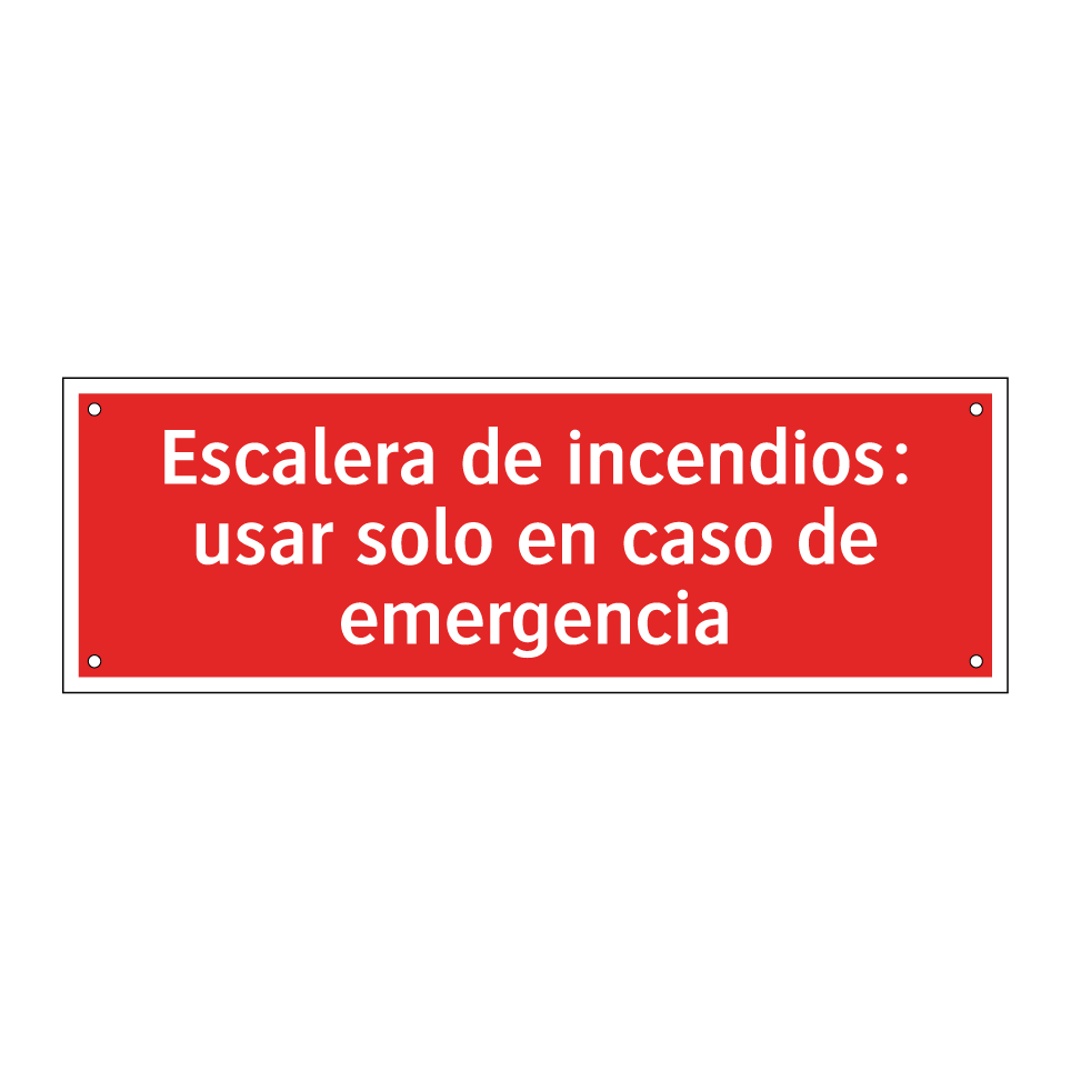 Escalera de incendios: usar solo en caso de emergencia