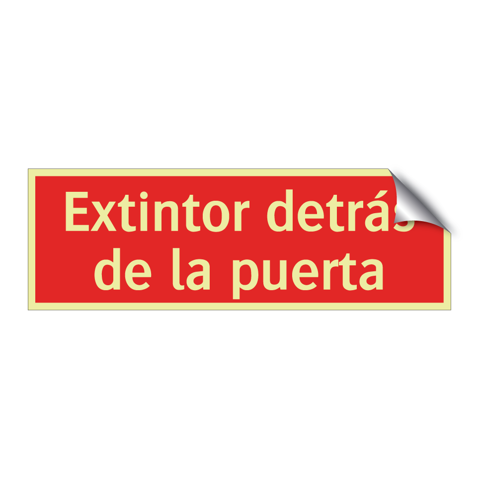Extintor detrás de la puerta