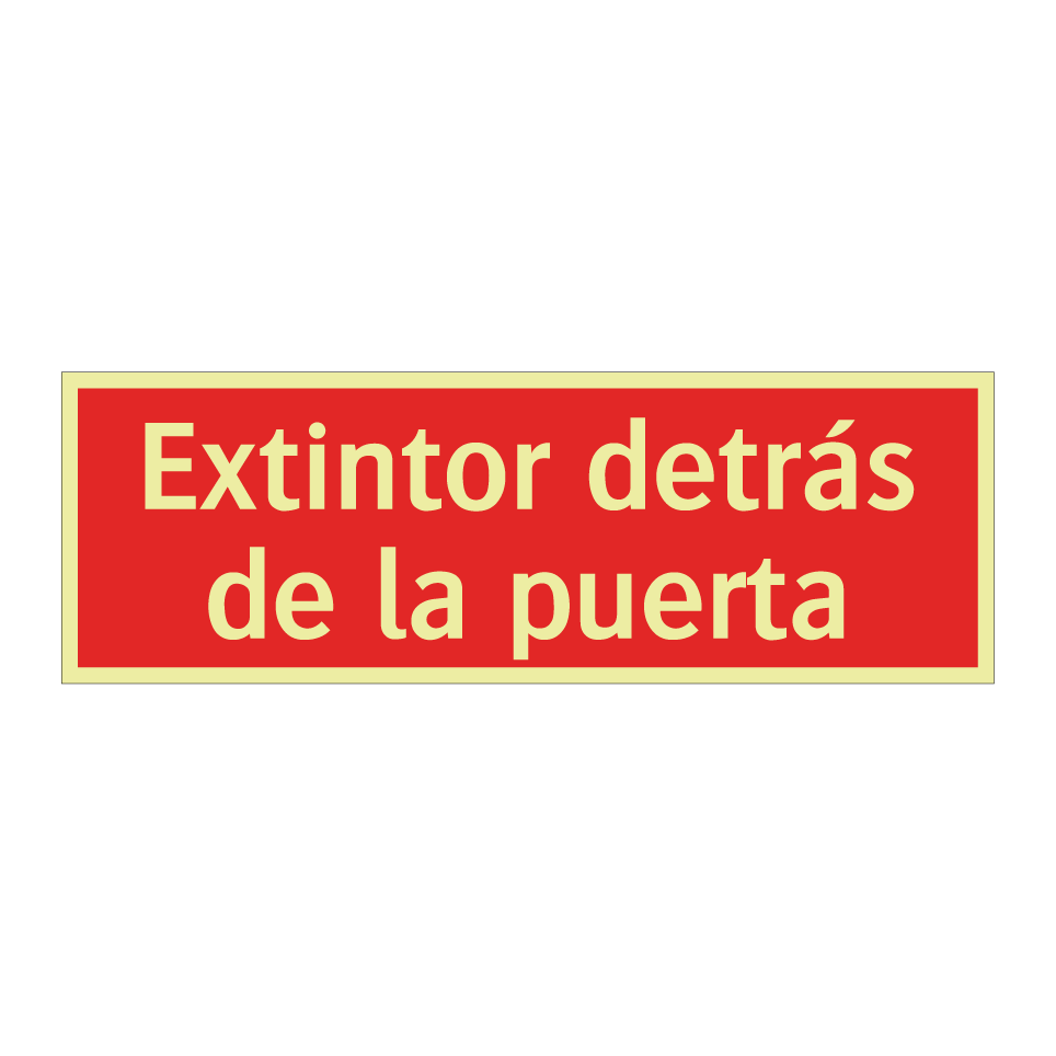 Extintor detrás de la puerta