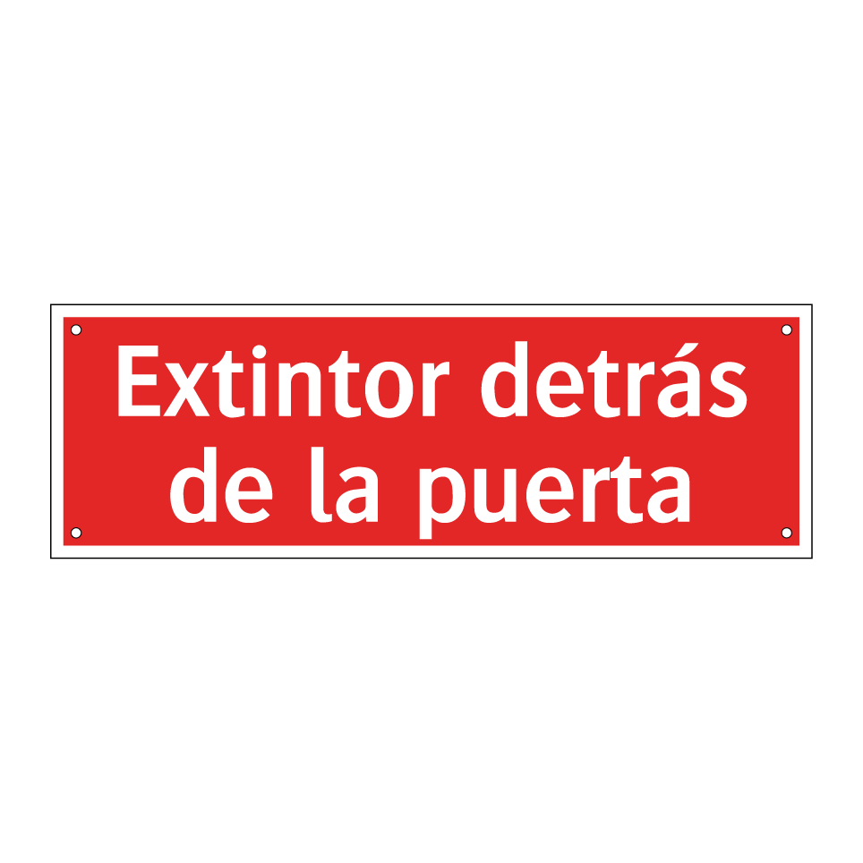Extintor detrás de la puerta
