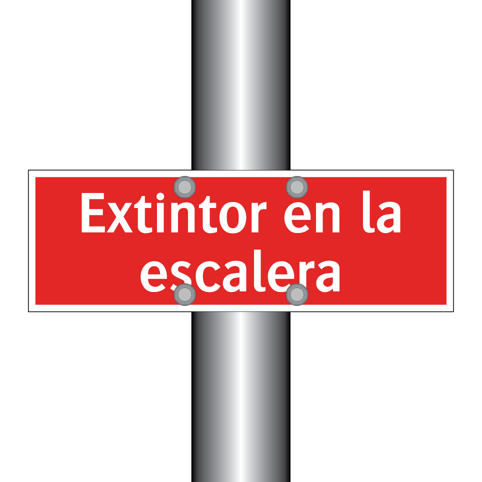 Extintor en la escalera