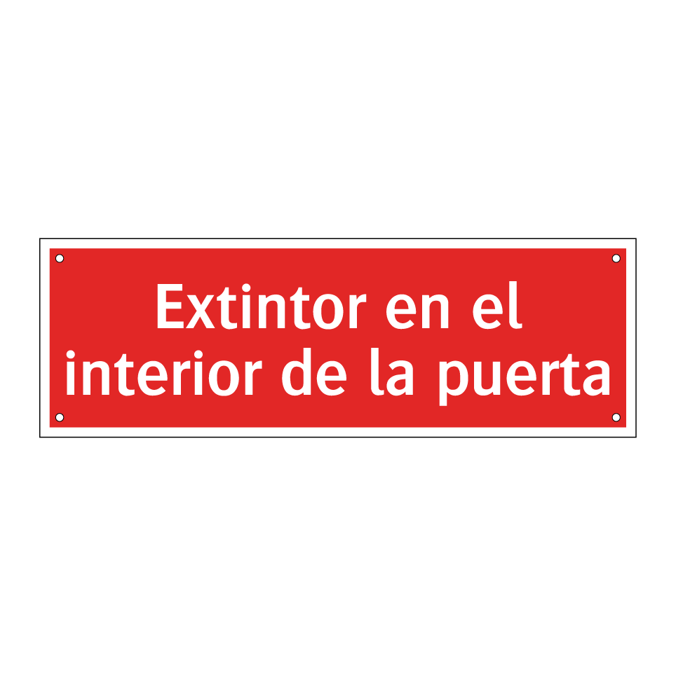 Extintor en el interior de la puerta