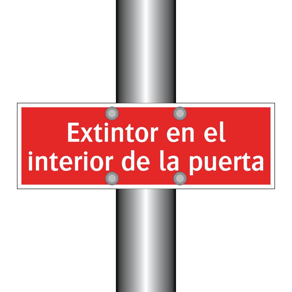 Extintor en el interior de la puerta