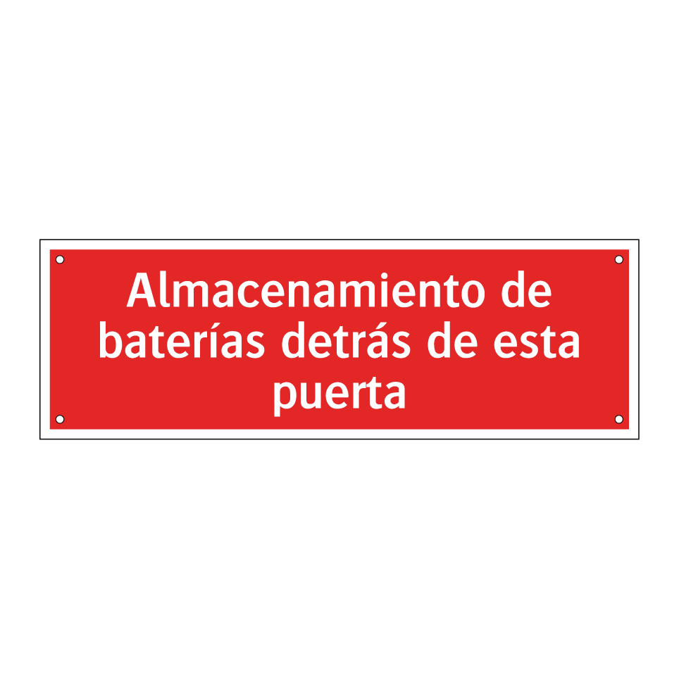 Almacenamiento de baterías detrás de esta puerta