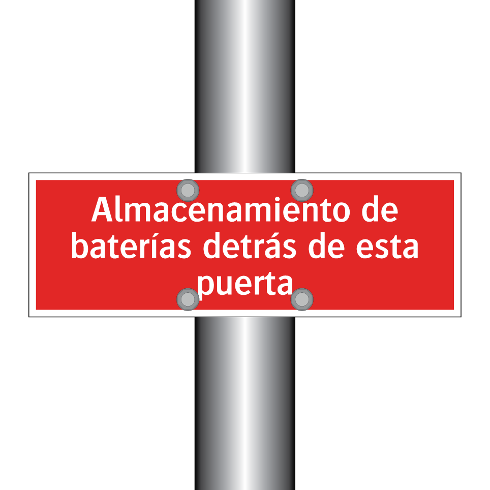 Almacenamiento de baterías detrás de esta puerta