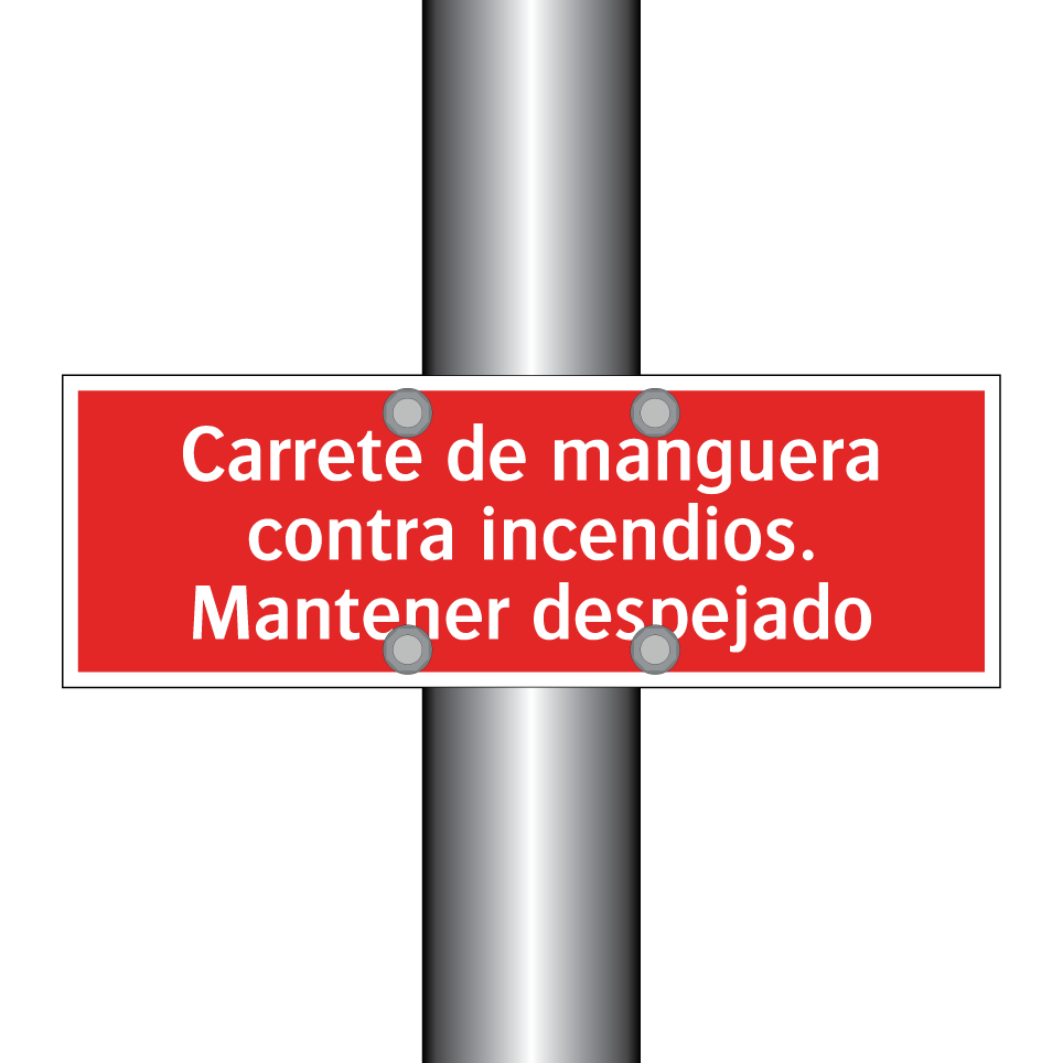 Carrete de manguera contra incendios. Mantener despejado