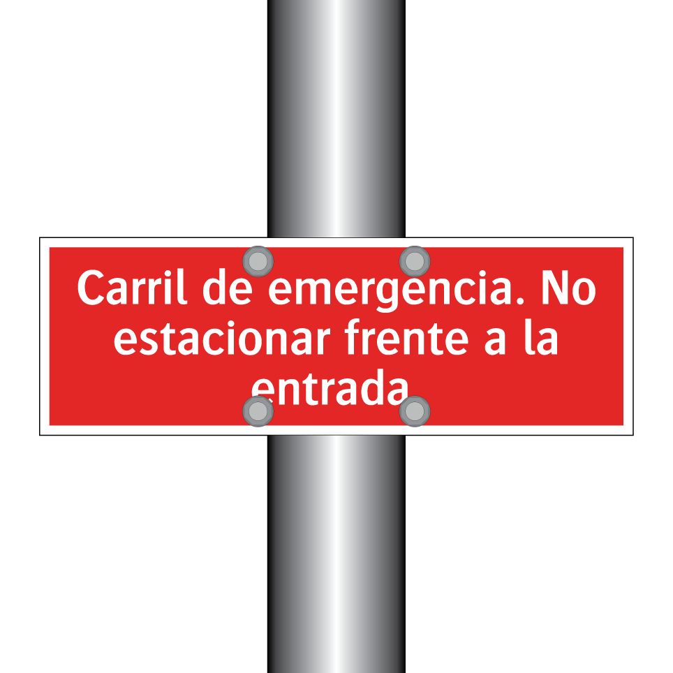 Carril de emergencia. No estacionar frente a la entrada.