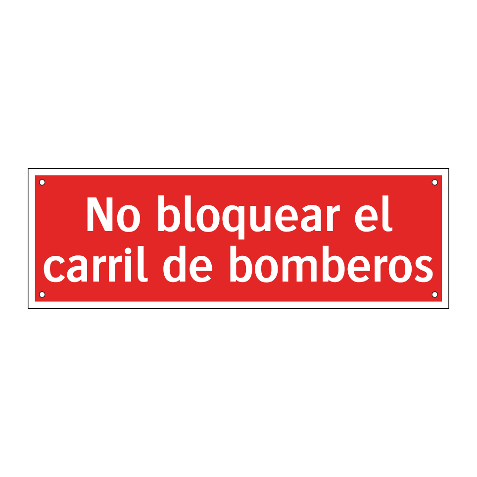 No bloquear el carril de bomberos