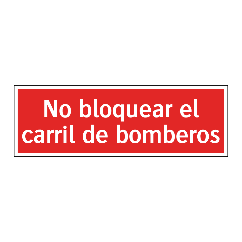 No bloquear el carril de bomberos