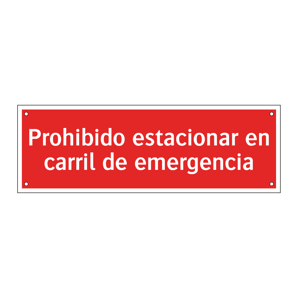 Prohibido estacionar en carril de emergencia