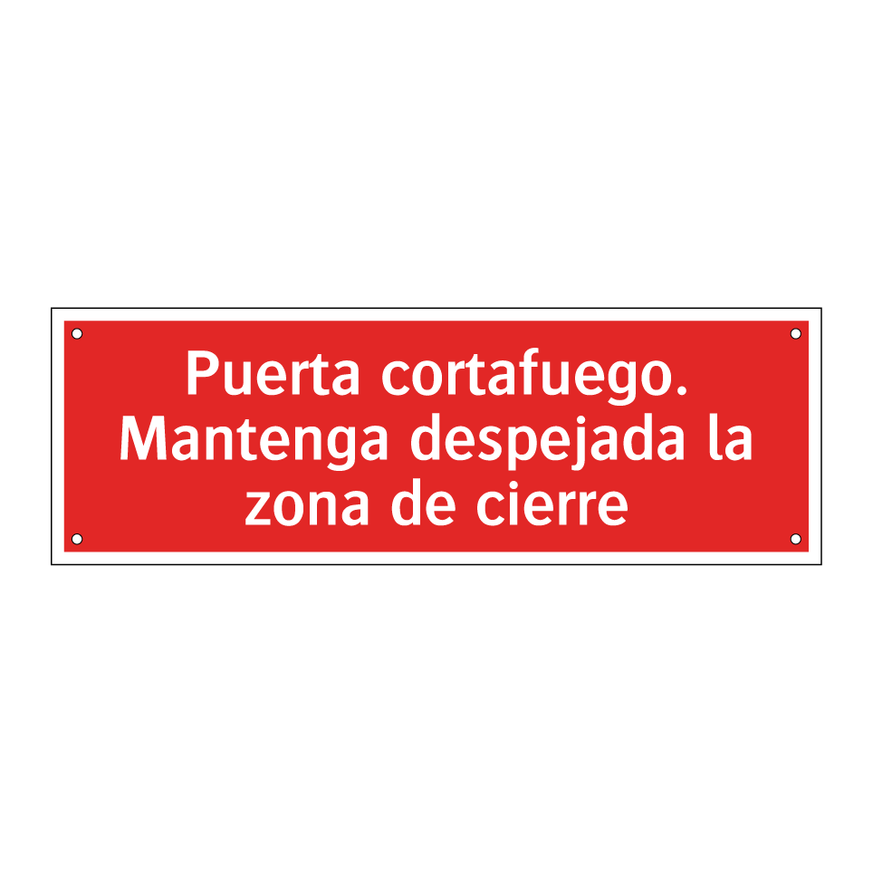 Puerta cortafuego. Mantenga despejada la zona de cierre