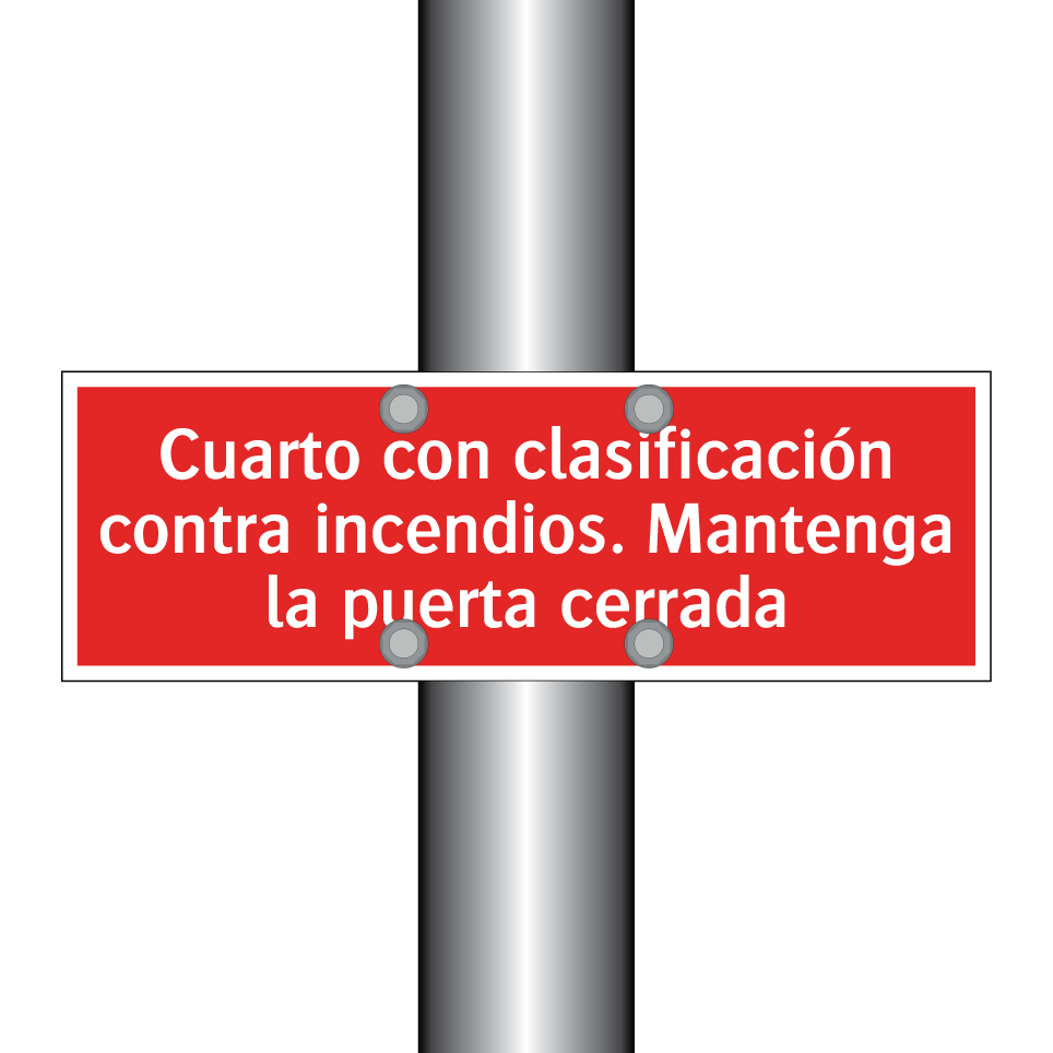 Cuarto con clasificación contra incendios. Mantenga la puerta cerrada