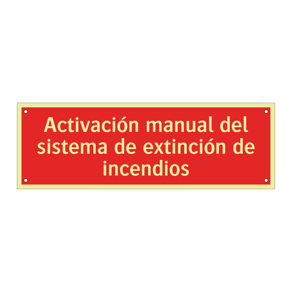 Activación manual del sistema de extinción de incendios