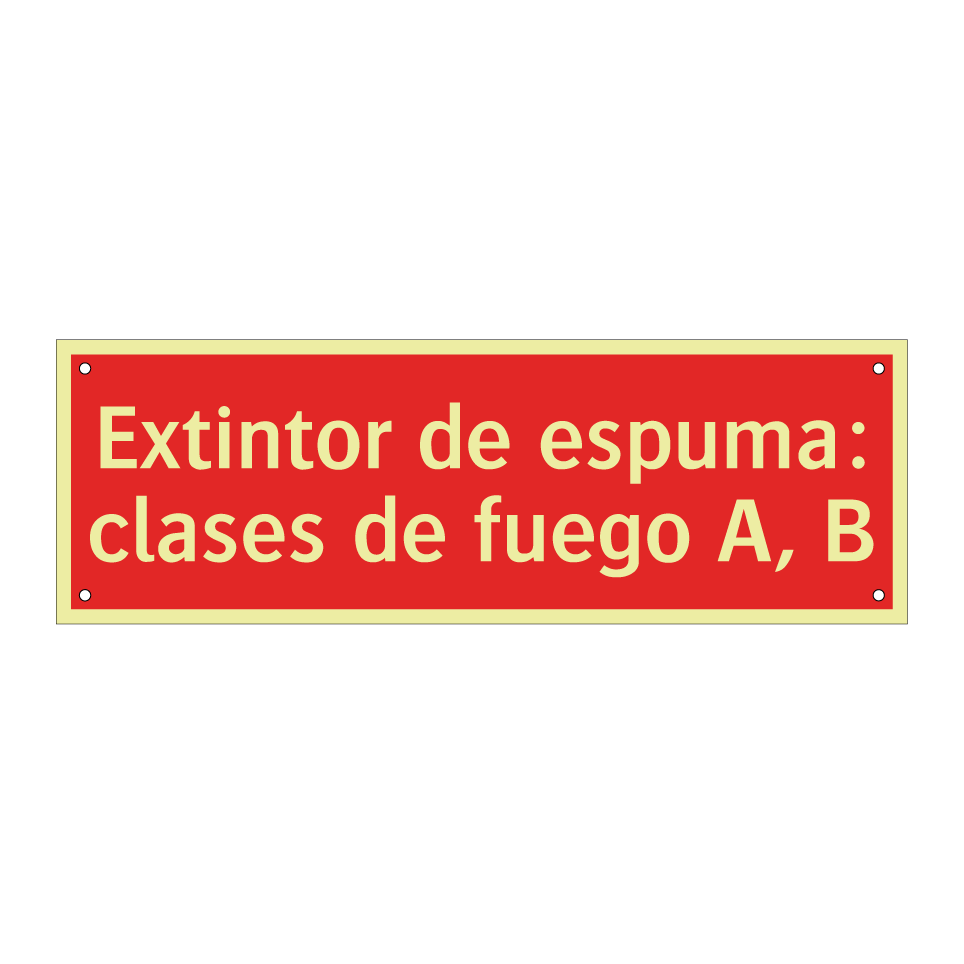 Extintor de espuma: clases de fuego A, B