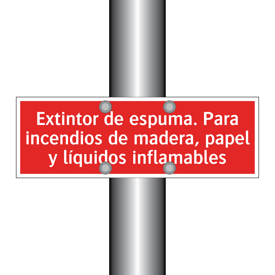 Extintor de espuma. Para incendios de madera, papel y líquidos inflamables