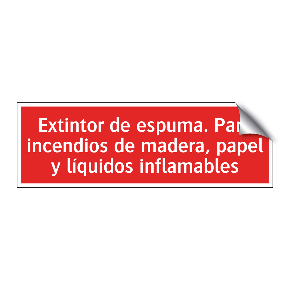 Extintor de espuma. Para incendios de madera, papel y líquidos inflamables