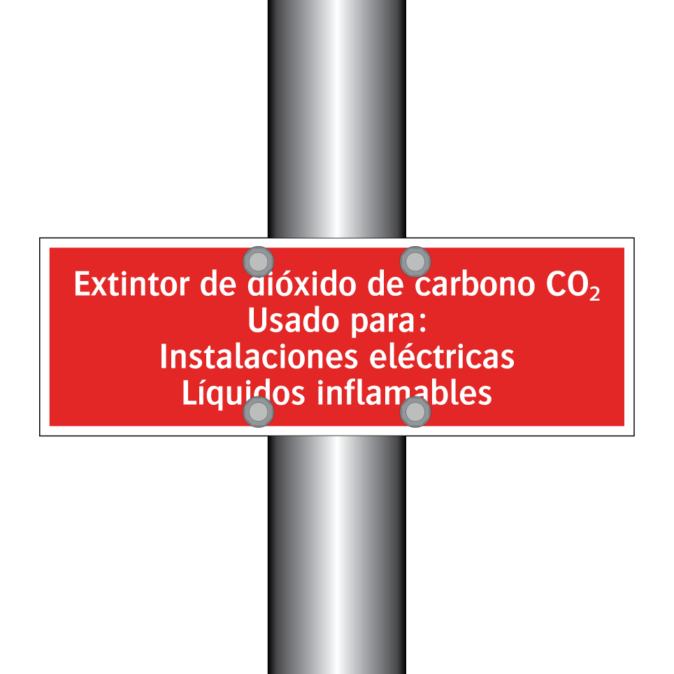Extintor de dióxido de carbono CO₂ Usado para: Instalaciones eléctricas Líquidos inflamables