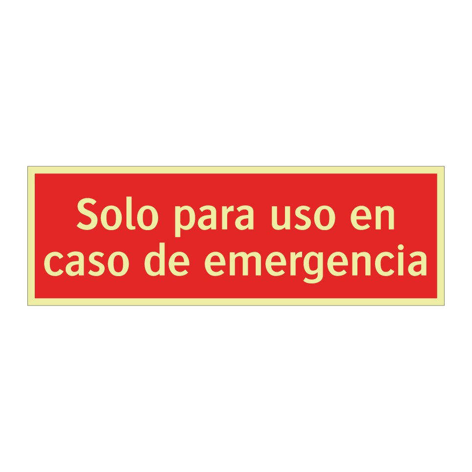 Solo para uso en caso de emergencia