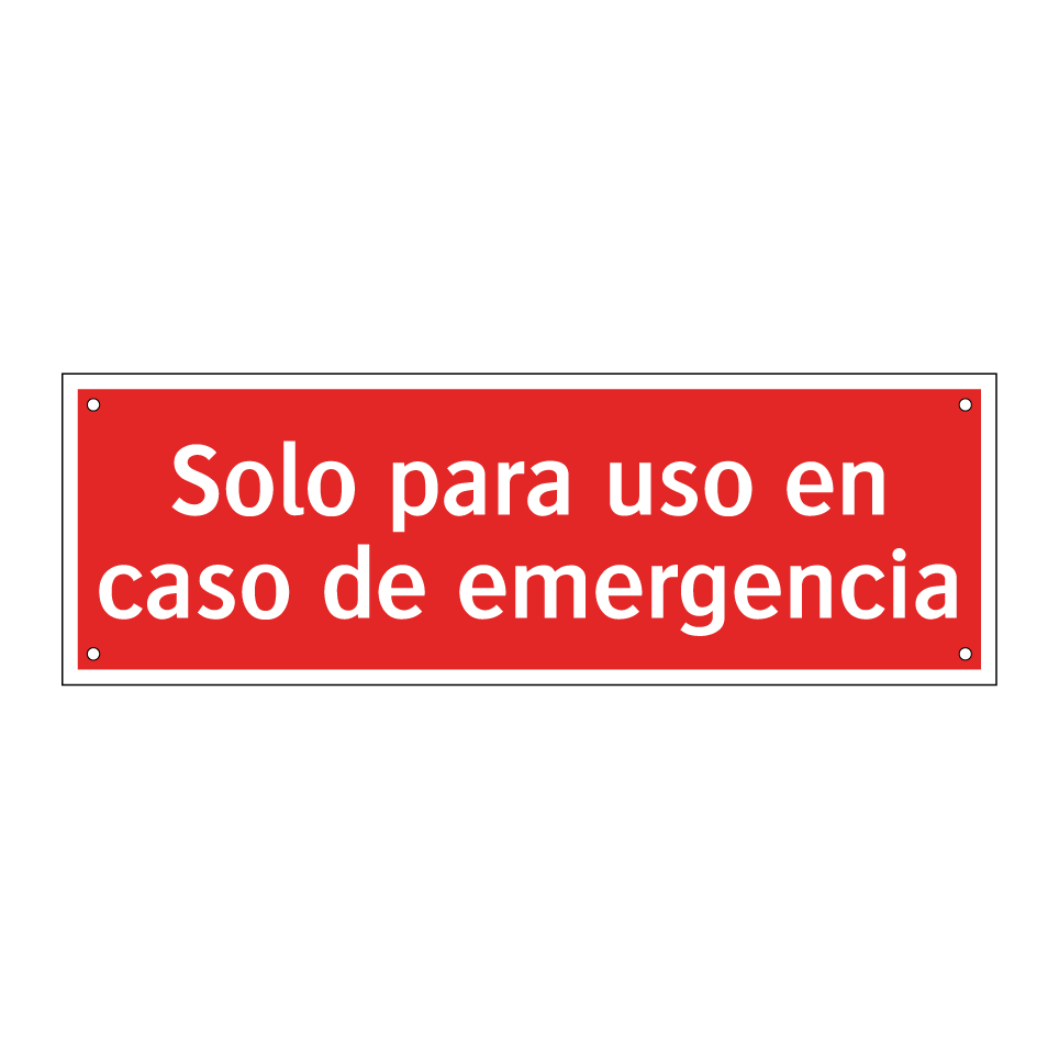 Solo para uso en caso de emergencia