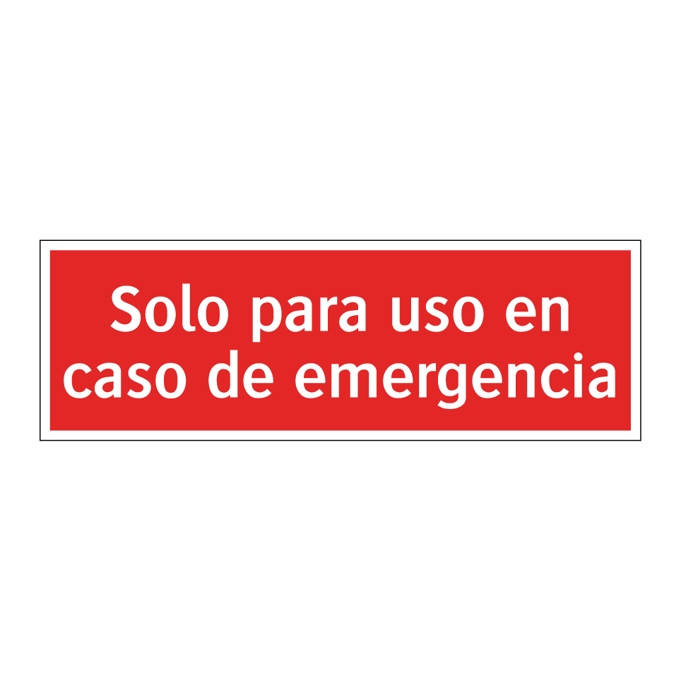 Solo para uso en caso de emergencia