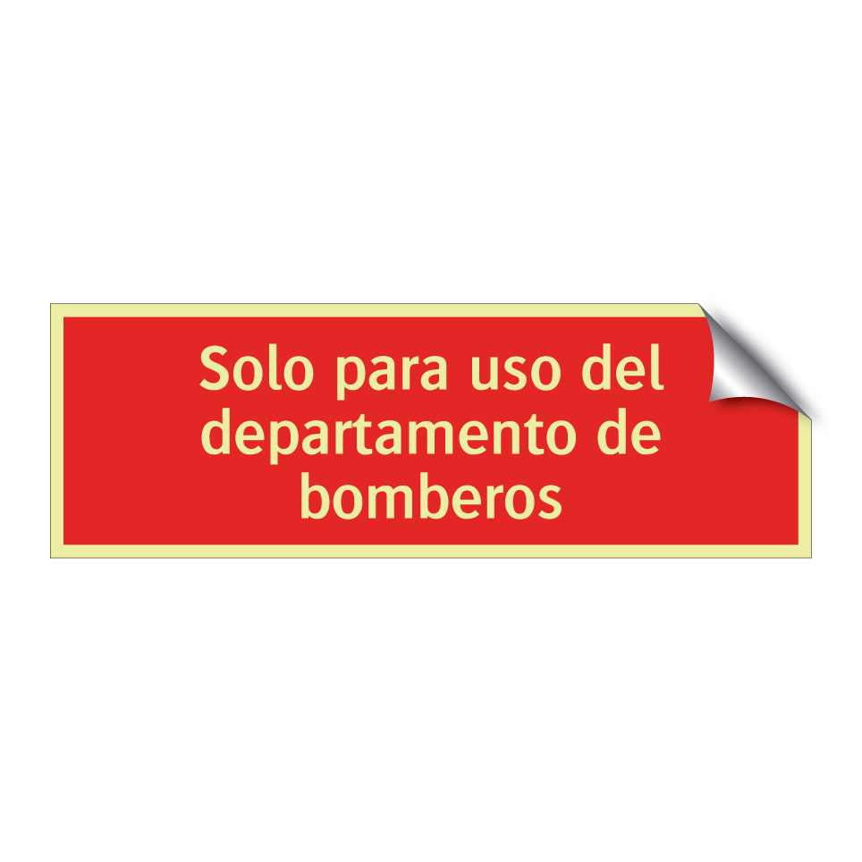 Solo para uso del departamento de bomberos