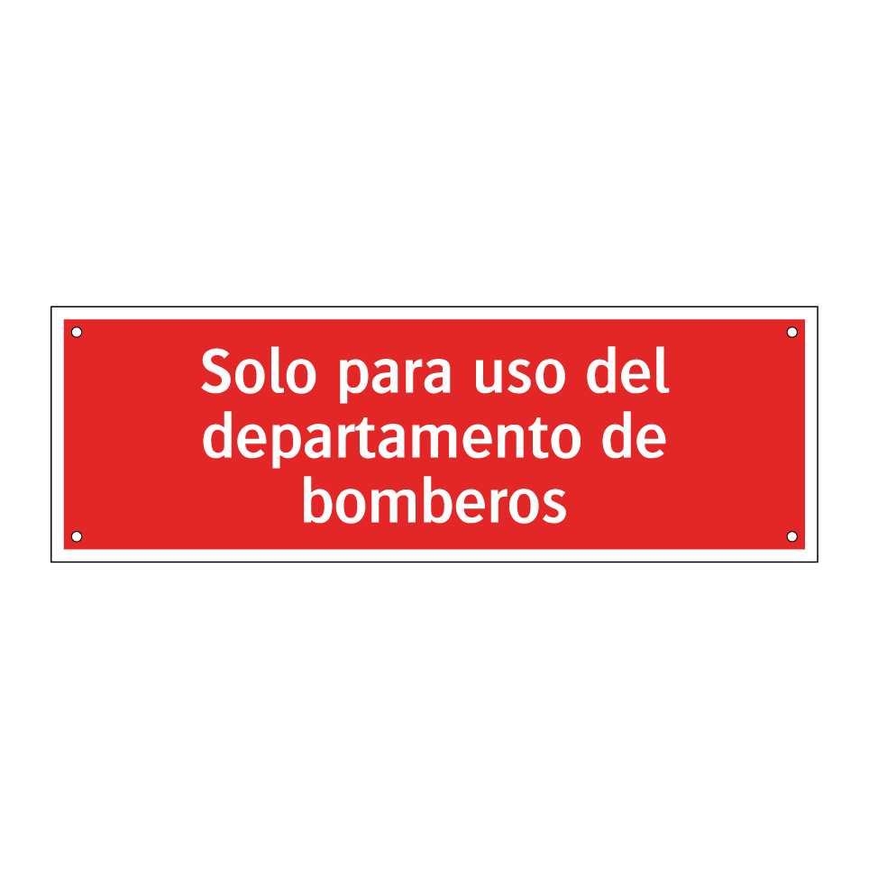 Solo para uso del departamento de bomberos
