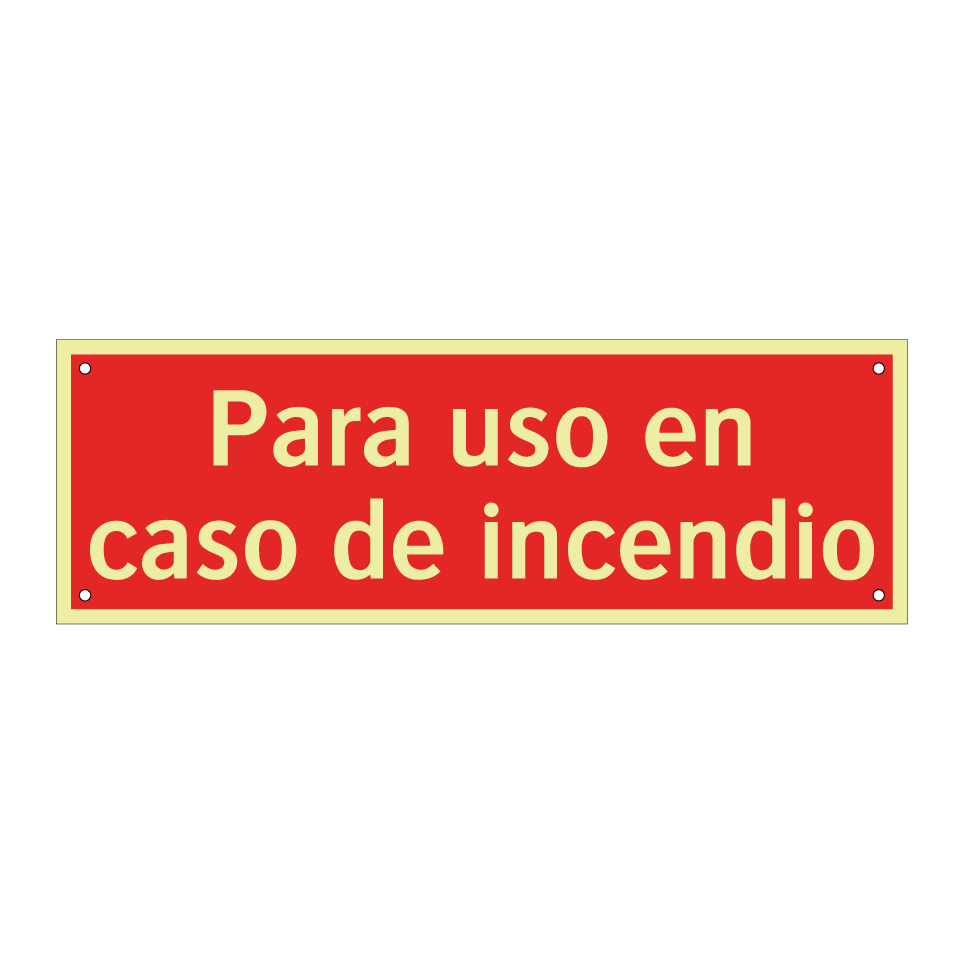 Para uso en caso de incendio