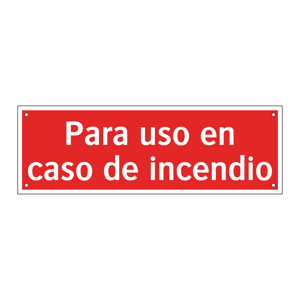 Para uso en caso de incendio