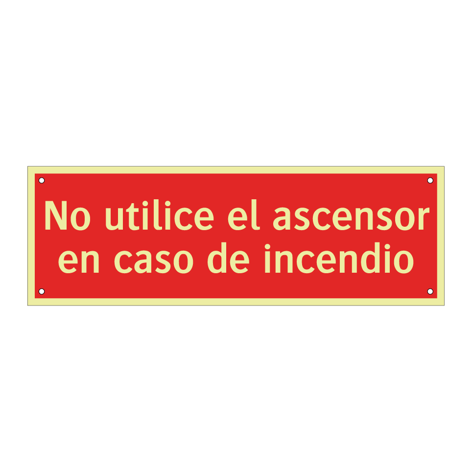 No utilice el ascensor en caso de incendio