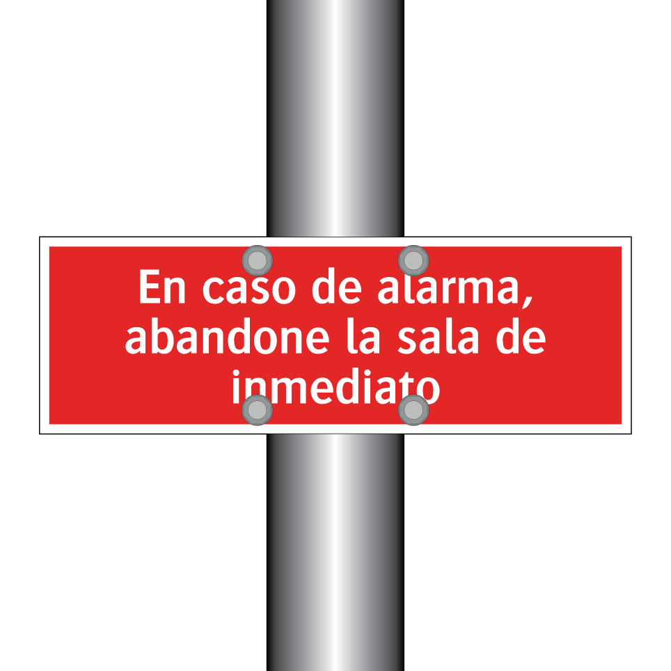 En caso de alarma, abandone la sala de inmediato