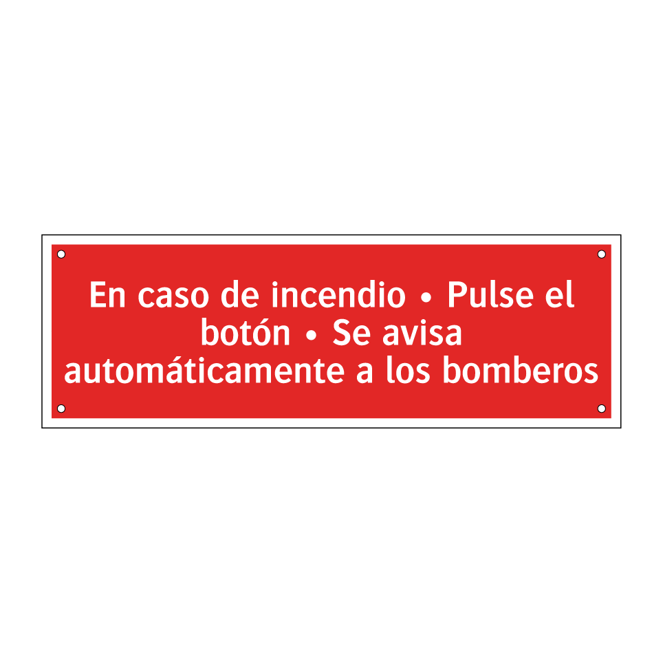 En caso de incendio • Pulse el botón • Se avisa automáticamente a los bomberos