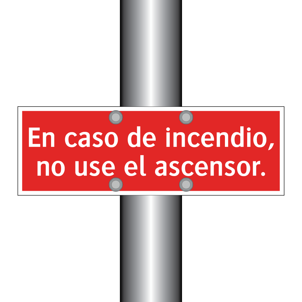 En caso de incendio, no use el ascensor.
