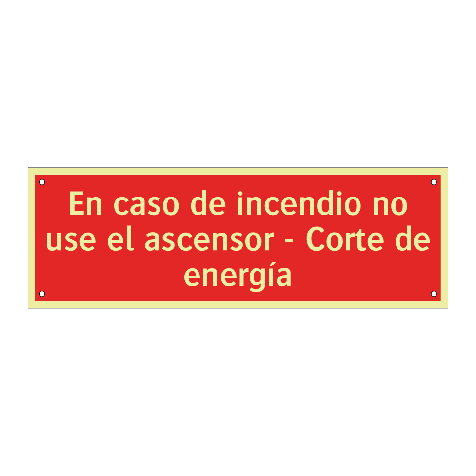 En caso de incendio no use el ascensor - Corte de energía