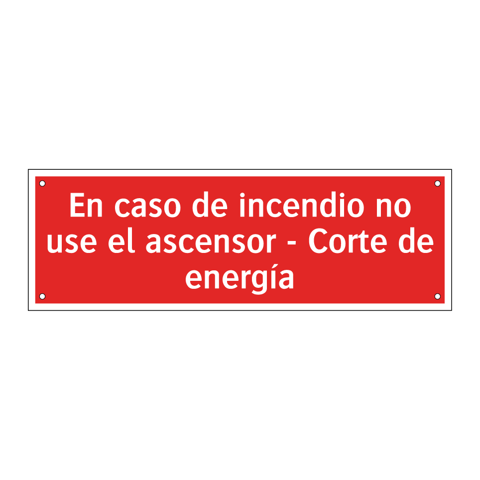 En caso de incendio no use el ascensor - Corte de energía