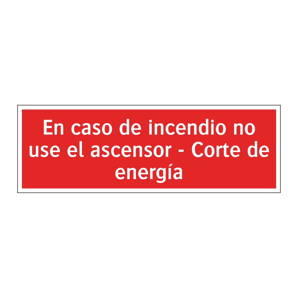 En caso de incendio no use el ascensor - Corte de energía