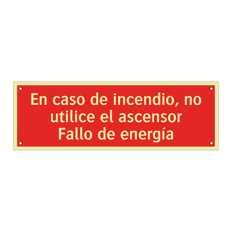 En caso de incendio, no utilice el ascensor Fallo de energía